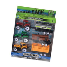 Farm Tractor Playset with 3 Tractors & Trailers